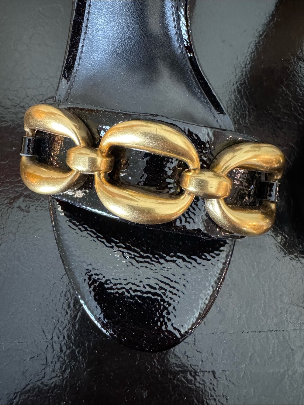 Vince Camuto Aurelia Ankle Strap Sandal in Black Patent Leather NIB - Picture 4 of 10